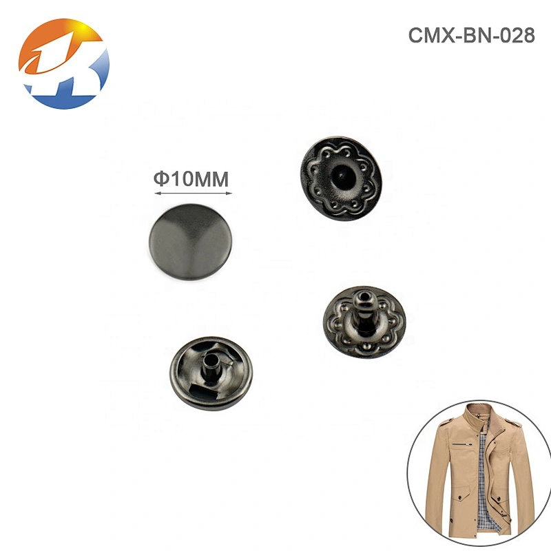 Wholesale 10Mm Metal Button For Jeans, Cheap Gun Metal Black Snap Button For Clothes