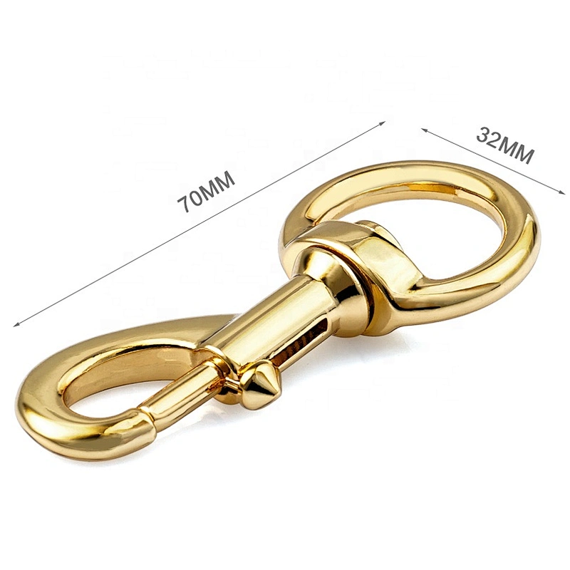 Lady Bag Accessories Metal Swivel Snap Hook for Handbags, Gold Plated Metal Keychain Snap Hook