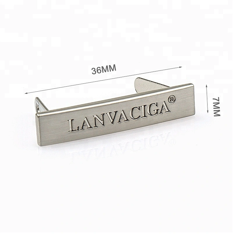 Rectangle With Arc Alloy Custom Metal Logo For Bags