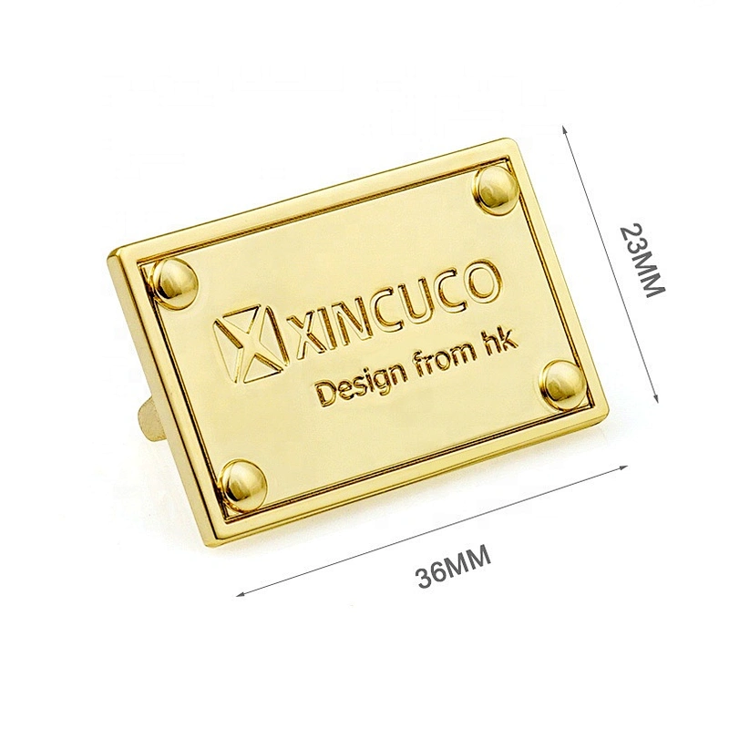 OEM/ODM Hardware Accessories Handbag Metal Brand Logo Label, Custom Metal Name Plate Tag for Handbags and Clothing