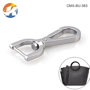 Handbag Hardware Nickel Metal D Ring Tail Snap Hook, Zinc Alloy Metal Spring Snap Hook for Bags
