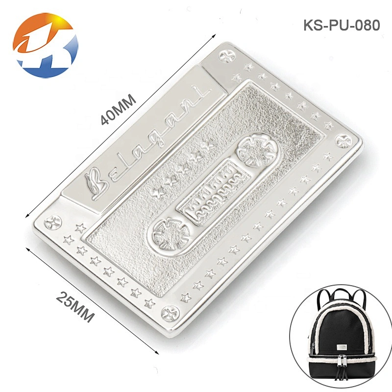 Personalized Name Tag Metal Embossed Label, Custom Made Metal Logo Tag For Bags