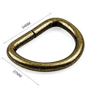Wholesale Bag Parts Metal Accessories Iron D Ring, Antique Brass 1 Inch Metal D Ring for Backpack