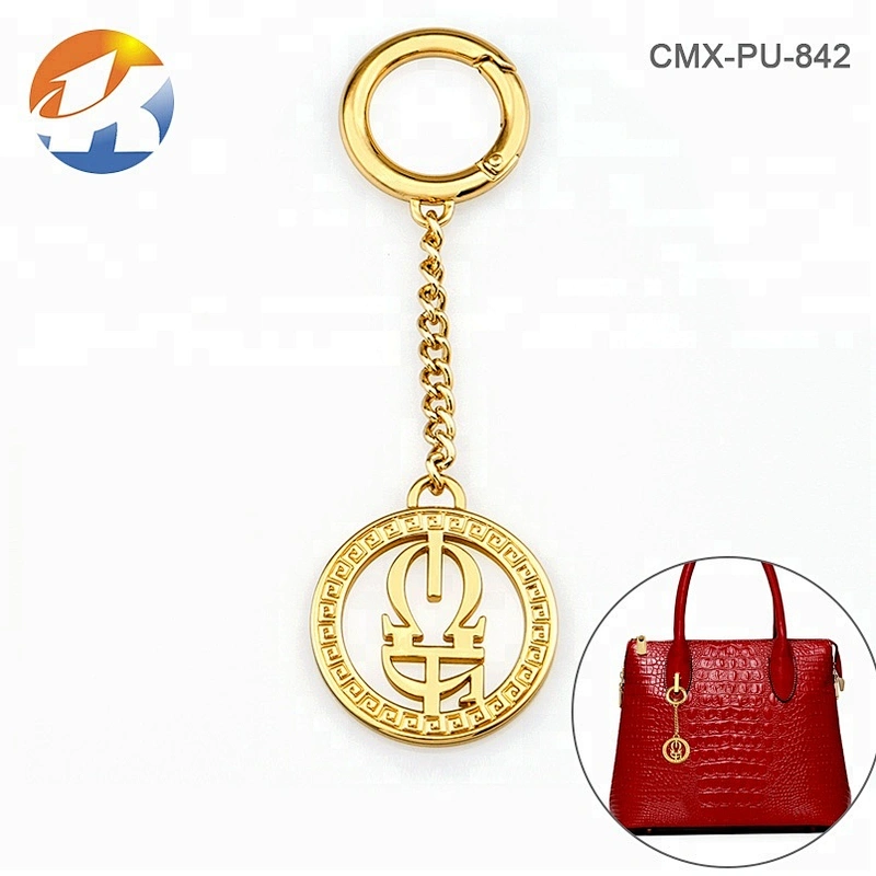 Professional Custom Handbag Metal Tags, Round Shape with Hollow Logo Metal Hanging Logo Tag for Bags