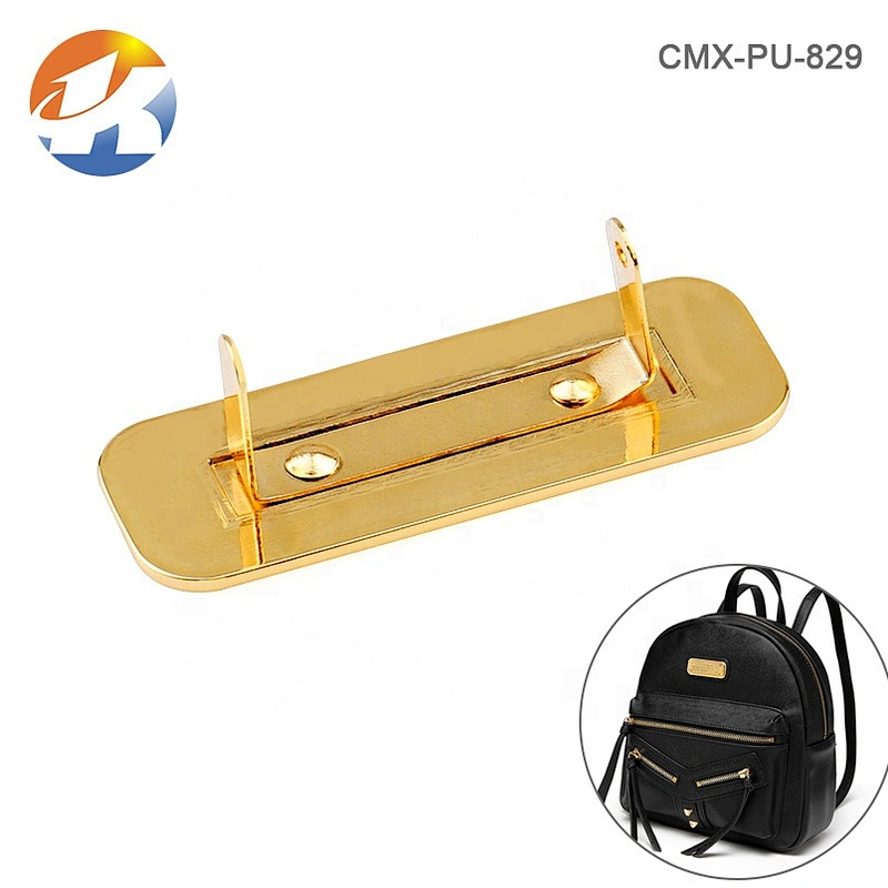 4 Decorative Screws Metal Name Plates, Bag Accessories Custom Engraved Logo Gold Metal Label for Handbags