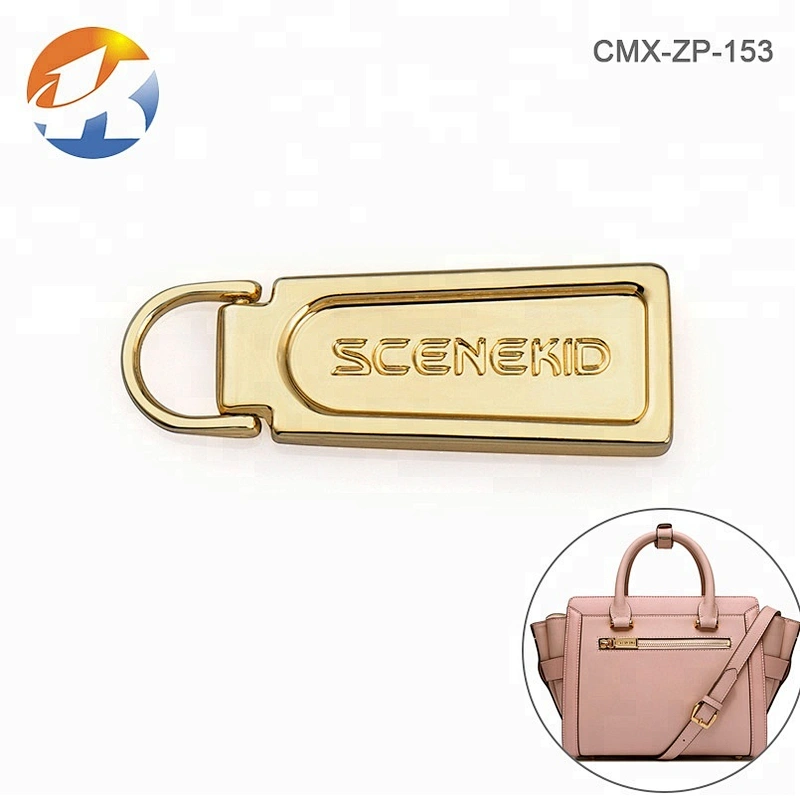 Professional Custom High Quality Bags Hardware Metal Gold Zipper Pull for Garment and Handbags