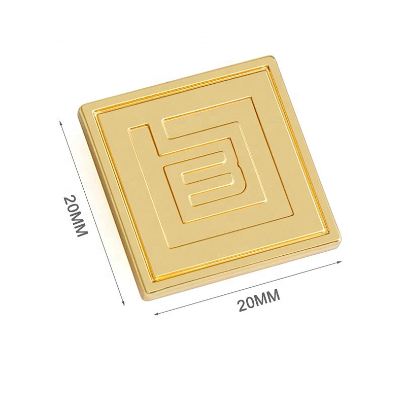 Kangsheng Factory Custom Bag Hardware Gold Metal Nameplate, Square Shape Metal Logo Label for Handbags*