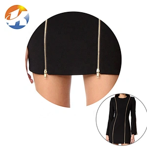 #5 Close End High Quality Black Nylon Tape Gold Metal Zipper for Bags and Garment