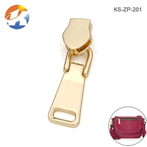 Custom Wallet Zipper Pull With Laser Logo, Gold Plated Metal China Zipper Puller For Bag