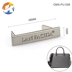 Custom Gold Metal Logo Tag with 2 Decorative Screws for Handbags, Bag Accessories Engraved Metal Nameplate