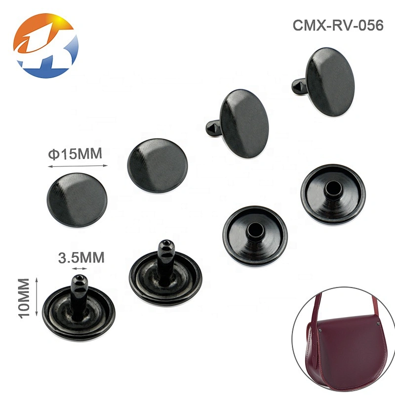 Fashion Rivets And Studs Handbag Hardware, 15mm Gunmetal Metal Rivets For Leather Bags