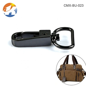 Handbag Hardware Suppliers Gunmetal Metal Dog Swivel Snap Hook, Zinc Alloy Spring Metal Snap Hook for Bags