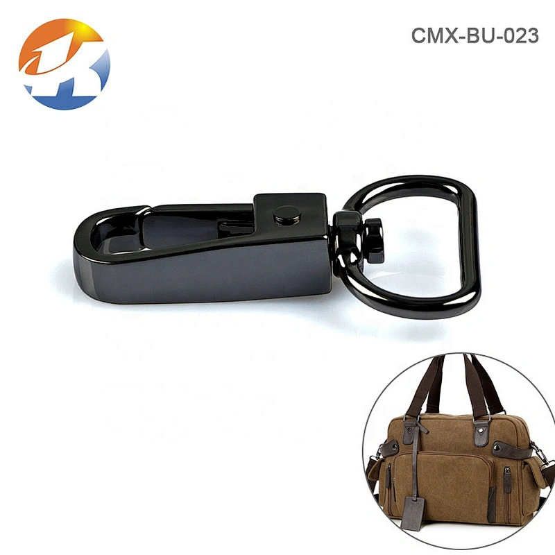 Handbag Hardware Suppliers Gunmetal Metal Dog Swivel Snap Hook, Zinc Alloy Spring Metal Snap Hook for Bags