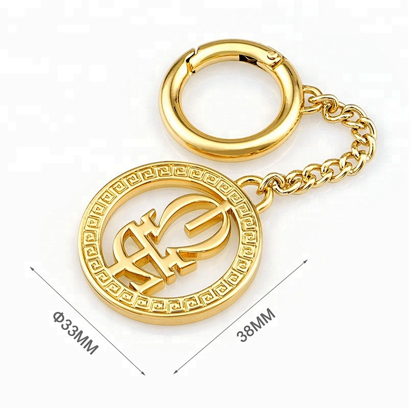 Professional Custom Handbag Metal Tags, Round Shape with Hollow Logo Metal Hanging Logo Tag for Bags
