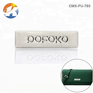 Design Engraved Logo with Claws Metal Plate, Bag Accessories Custom Small Metal Label Tag for Wallet^