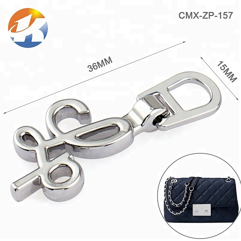 Bag Matt Black Metal Zipper Puller for Wallet, Custom Logo Small Metal Zipper Pull
