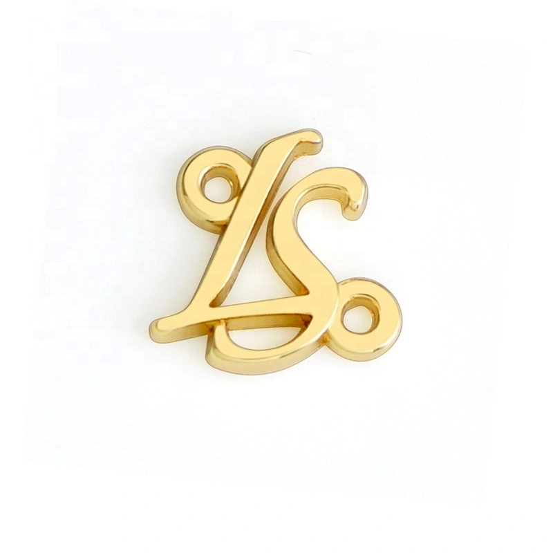 Kangsheng Factory Custom Shield Shape with Holes Sewing Metal Logo Plate, Design Engraved Metal Labels for Clothing*