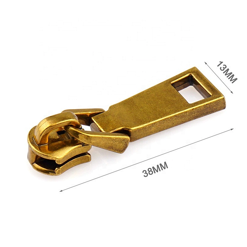 Handbag Accessory Anti-Gold Movable Metal Zip Tag