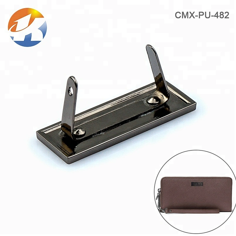 Bag Hardware Gunmetal Metal Plate Logo, Custom Metal Label with Embossed Logo for Handbags