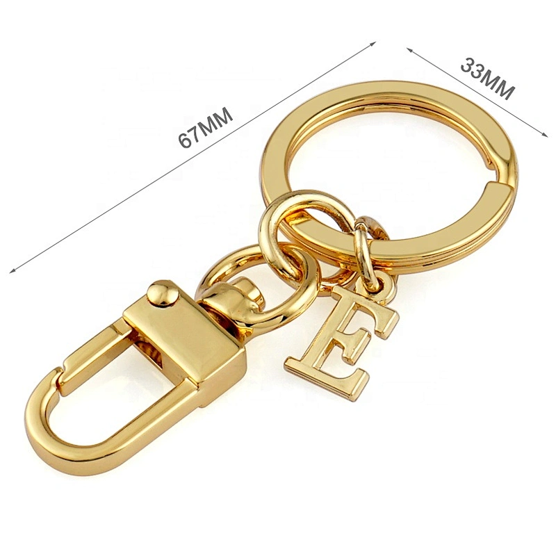 Key Loop with Letters Logo Metal Gold Snap Hook For Purse, Wholesale Factory Price Metal Keychain for Key