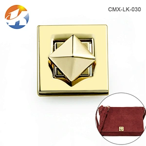 Nice Design Square Gold Metal Handbag Turn Lock