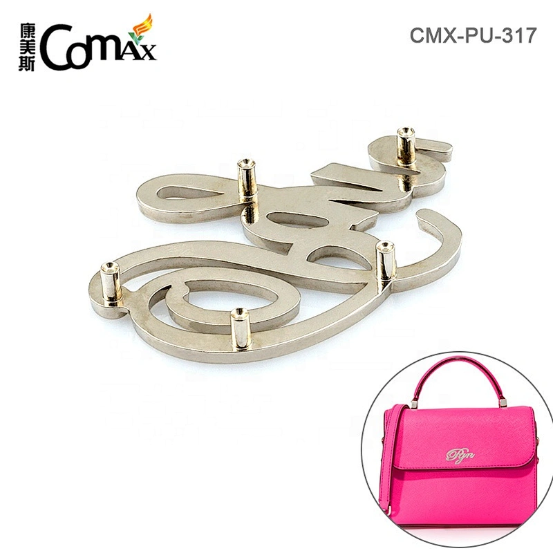 Quick Release Low Price Zinc Alloy Nickel Metal Brand Letter Plates Logo