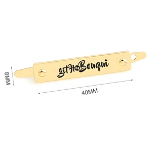 Kangsheng Factory Professional Custom Engraved Metal Label for Handbag, Bag Accessories Gold Metal Name Plate Logo