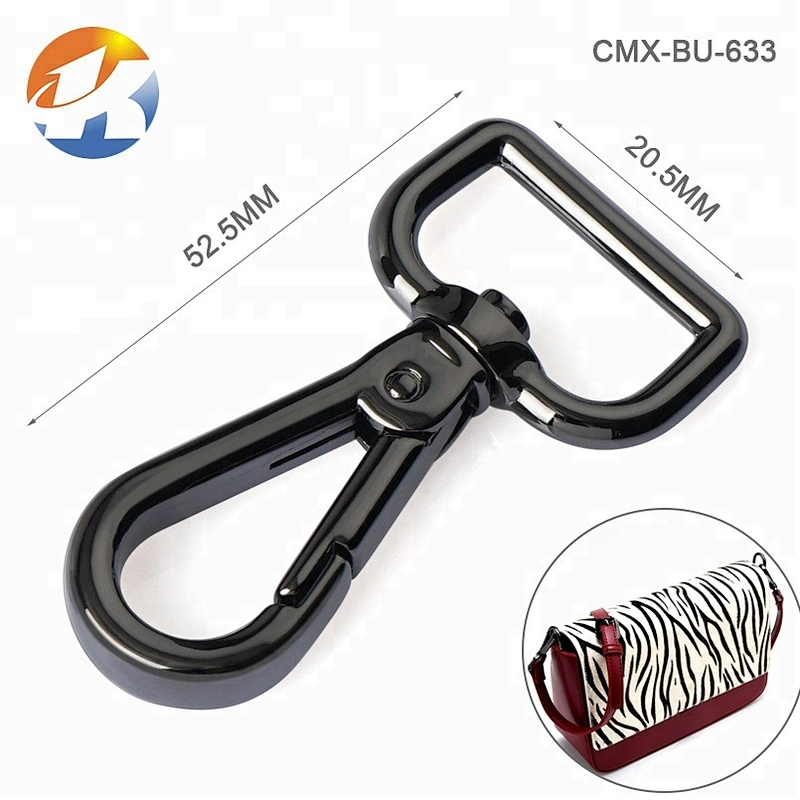 High End Gunmetal Handbag Accessories Metal Snap Dog Hook For Bags