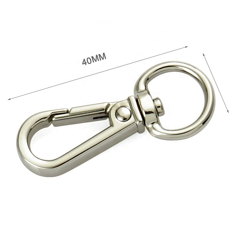 Wholesale Pearl Gunmetal Metal Keychain Spring Snap Hook, Zinc Alloy Metal Swivel Snap Hook for Purse