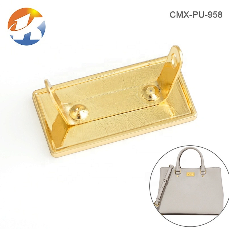 Zinc Alloy Die Cast Metal Engraved Logo Label, Custom Gold Metal Plate Logo for Handbag