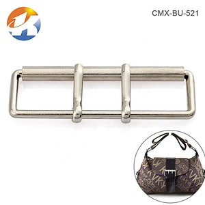 Custom 60mm Roller Metal Double Pin Belt Buckle, Zinc Alloy Rectangle Shape Big Metal Pin Buckle for Belt