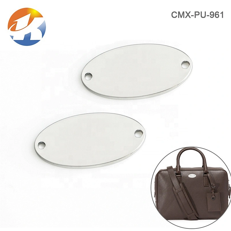 Garment Accessories Oval Shape Metal Clothing Labels, Nickel-free Small Metal Logo Tags for Swimwear*