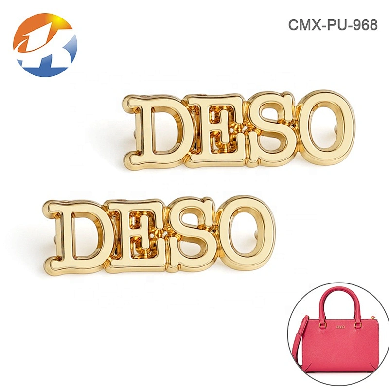 Professional Custom Metal Logo Plate, Handbag Hardware Metal Letters Logo for Bags