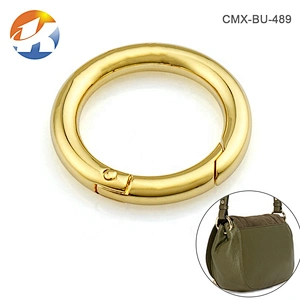 Fashion Hot Selling 1 Inch Gold Round Metal Clasp Spring Snap Hook, Alloy Metal Key Ring for Handbags