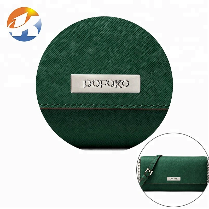 Design Engraved Logo with Claws Metal Plate, Bag Accessories Custom Small Metal Label Tag for Wallet^