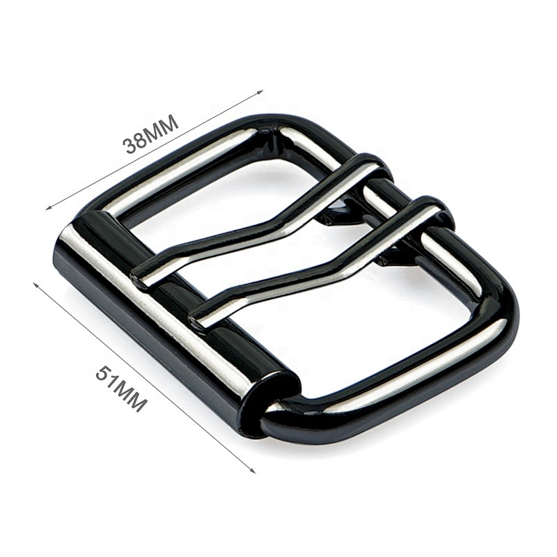 Fashion Style Custom Double Pin Brushed Gold Adjustable Metal Belt Buckle, Iron Pin Collar Metal Buckle for Belts