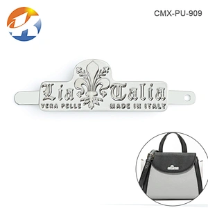 Zinc Alloy Die-Casting Engraved Logo Metal Nameplate, Custom Handbag Metal Plate Label for Bags