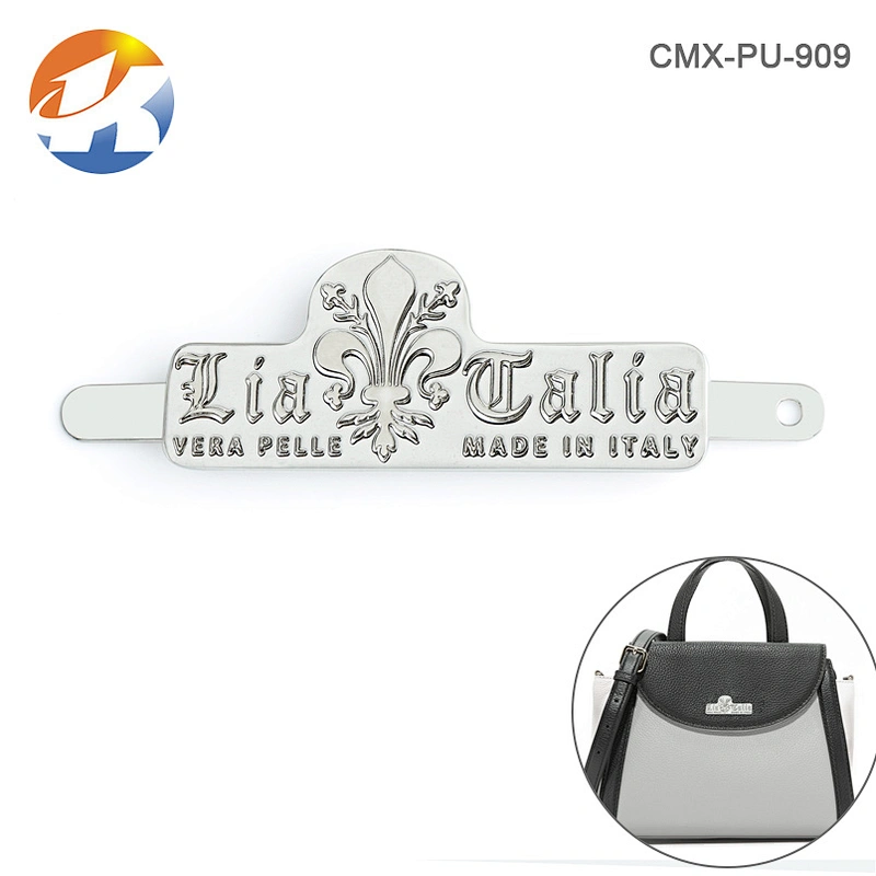 Zinc Alloy Die-Casting Engraved Logo Metal Nameplate, Custom Handbag Metal Plate Label for Bags