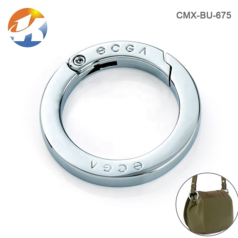 Wholesale 1 Inch Chrome Metal Spring Key Chain Snap Hook, High Quality Custom Round Shape Metal Spring Snap Hook for Bags