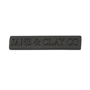 Bag Accessories Black Metal Label, Custom Brand Logo Metal Name Plate Engraved For Handbags