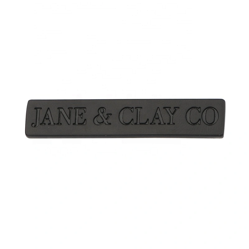 Bag Accessories Black Metal Label, Custom Brand Logo Metal Name Plate Engraved For Handbags