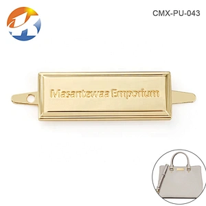 Kangsheng Factory Customized Engraved Logo Metal Name Plate, Design Gunmetal Metal Label for Bags