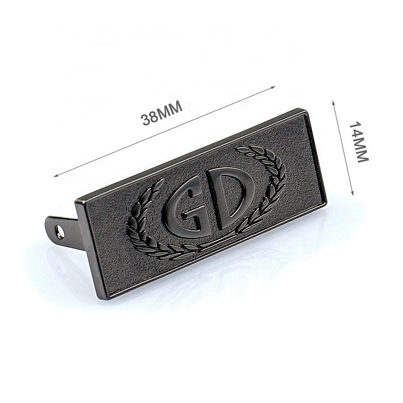 Bag Hardware Gunmetal Metal Plate Logo, Custom Metal Label with Embossed Logo for Handbags