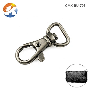 Hot Sale Cheap 12mm Small Metal Purse Snap Hook, D Ring Shape Tail Metal Trigger Snap Hook for Lanyard