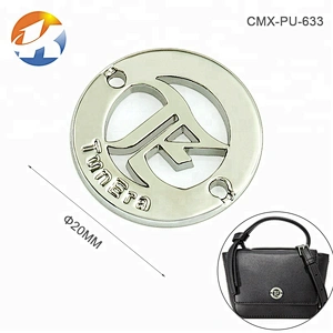 Rectangle with 2 Holes Sewing Metal Clothing Label, Gold Plated Metal Logo for Swimwear