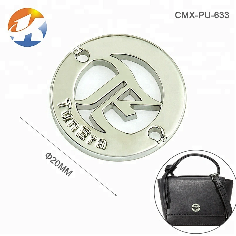 Rectangle with 2 Holes Sewing Metal Clothing Label, Gold Plated Metal Logo for Swimwear