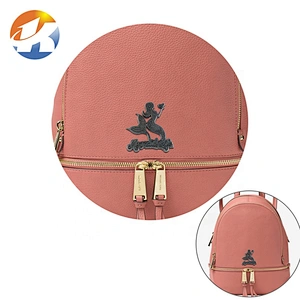 OEM ODM Custom Adhesive Metal Brand Label Tag for Bags, Design Mermaid Shape Metal Logo
