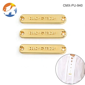 Hat Swimwear Bikini Garments Accessories Gold Plated Small Metal Tags Logo Plate,Custom Sewing Metal Clothes Labels for Clothing