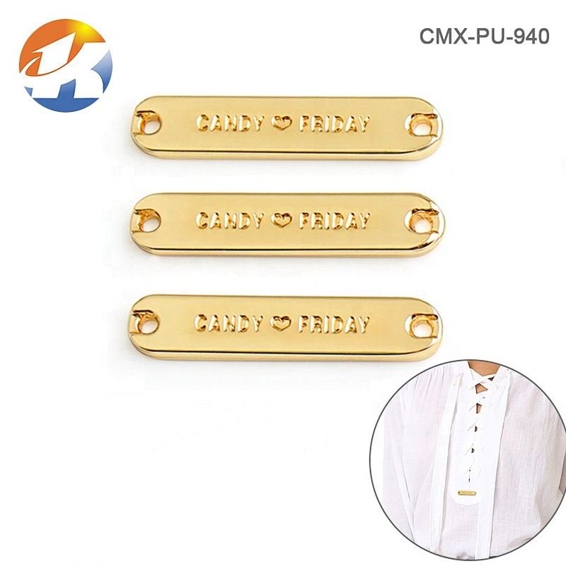 Hat Swimwear Bikini Garments Accessories Gold Plated Small Metal Tags Logo Plate,Custom Sewing Metal Clothes Labels for Clothing
