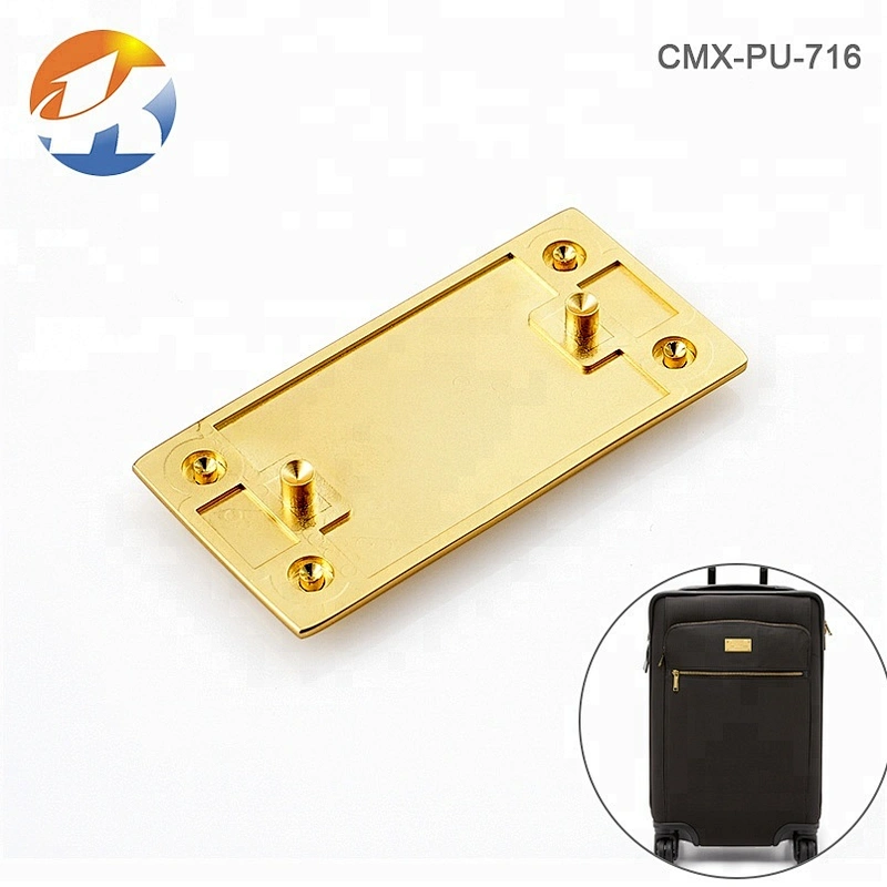 4 Decorative Rivets On Corners Gold Metal Logo Label, Custom Engraved Logo Metal Name Plate Tag for Handbags